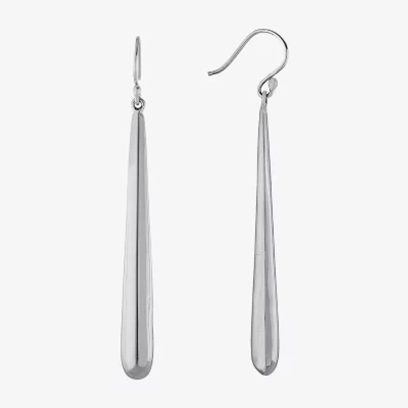 Long Womens Sterling Silver Drop Earrings