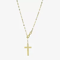 Womens 14K Gold Over Silver Cross 22 Inch Pendant Necklace