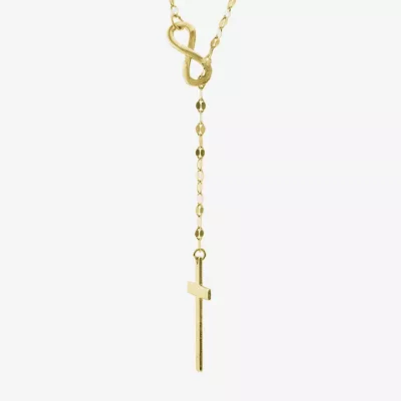 Womens 14K Gold Over Silver Cross 22 Inch Pendant Necklace