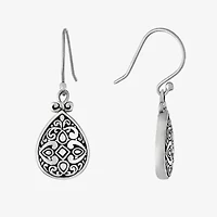 Womens Sterling Silver Pear Drop Earrings