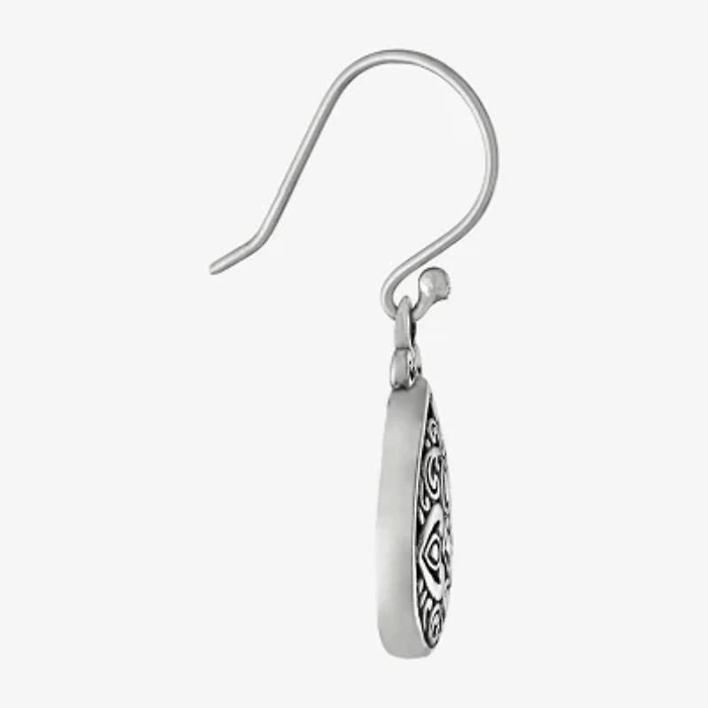 Womens Sterling Silver Pear Drop Earrings
