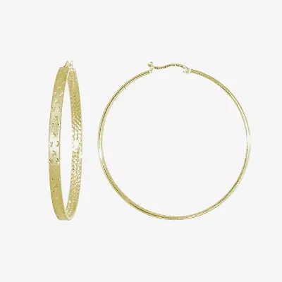 Womens 14K Gold Over Silver 50mm Hoop Earrings
