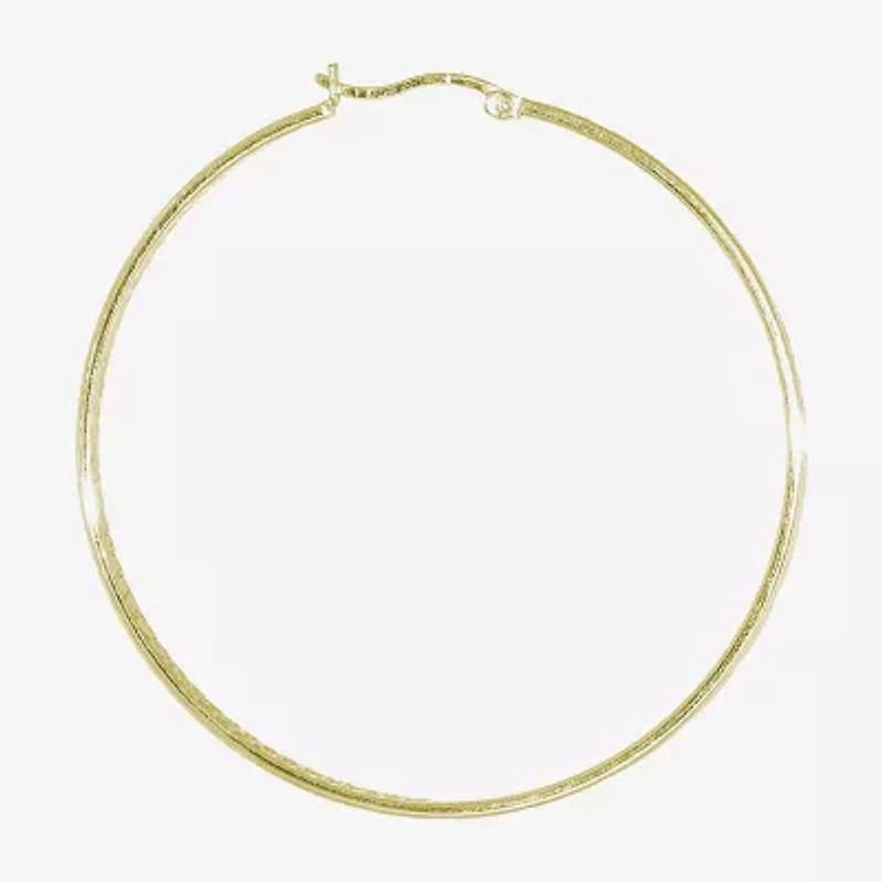 Womens 14K Gold Over Silver 50mm Hoop Earrings