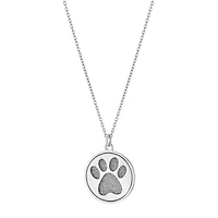 Paw Womens Sterling Silver Round 18 Inch Pendant Necklace