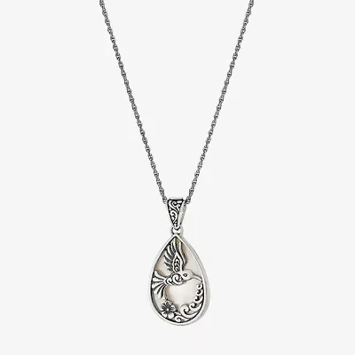 Hummingbird Womens White Mother Of Pearl Sterling Silver 16 Inch Pendant Necklace