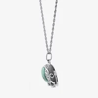 Womens Enhanced Blue Turquoise Sterling Silver 18 Inch Pendant Necklace