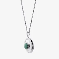 Moon Womens Enhanced Blue Turquoise Sterling Silver Moon 18 Inch Pendant Necklace