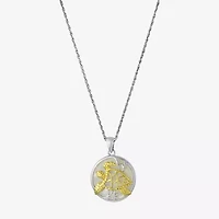 Turtle Womens White Mother Of Pearl 14K Two Tone Gold Over Silver 18 Inch Pendant Necklace
