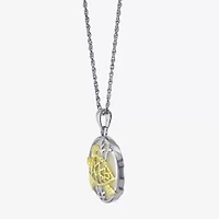 Turtle Womens White Mother Of Pearl 14K Two Tone Gold Over Silver 18 Inch Pendant Necklace