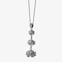 Bali Inspired Womens Sterling Silver 16 Inch Pendant Necklace