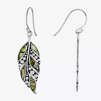 Bali Inspired Womens Abalone Sterling Silver Drop Earrings