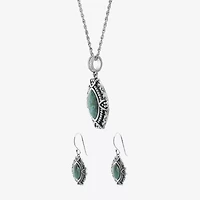 Womens Enhanced Blue Turquoise Sterling Silver -pc. Jewelry Set