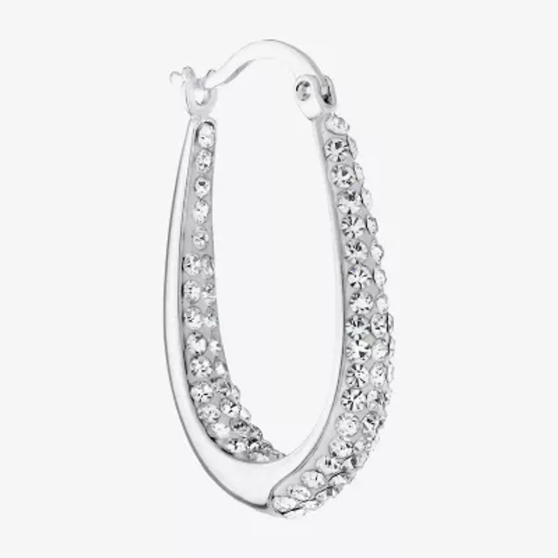 Sterling Silver Crystal Inside-Out Hoop Earrings 