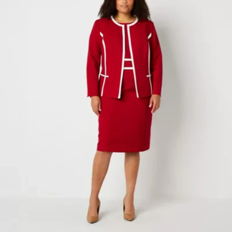 Black Label by Evan-Picone Womens Plus Classic Fit Suit Jacket