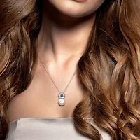 Womens White Cultured Freshwater Pearl Sterling Silver 18 Inch Pendant Necklace