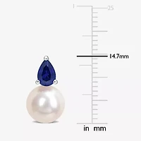 White Cultured Freshwater Pearl Sterling Silver 14.7mm Stud Earrings