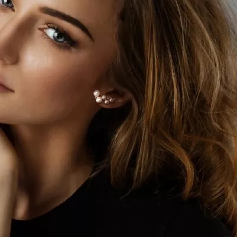 Womens White Cultured Freshwater Pearl 18K Gold Over Silver Drop Earrings