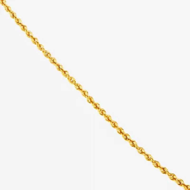 14K Yellow Gold 1.8mm Hollow Rope Chain Necklace