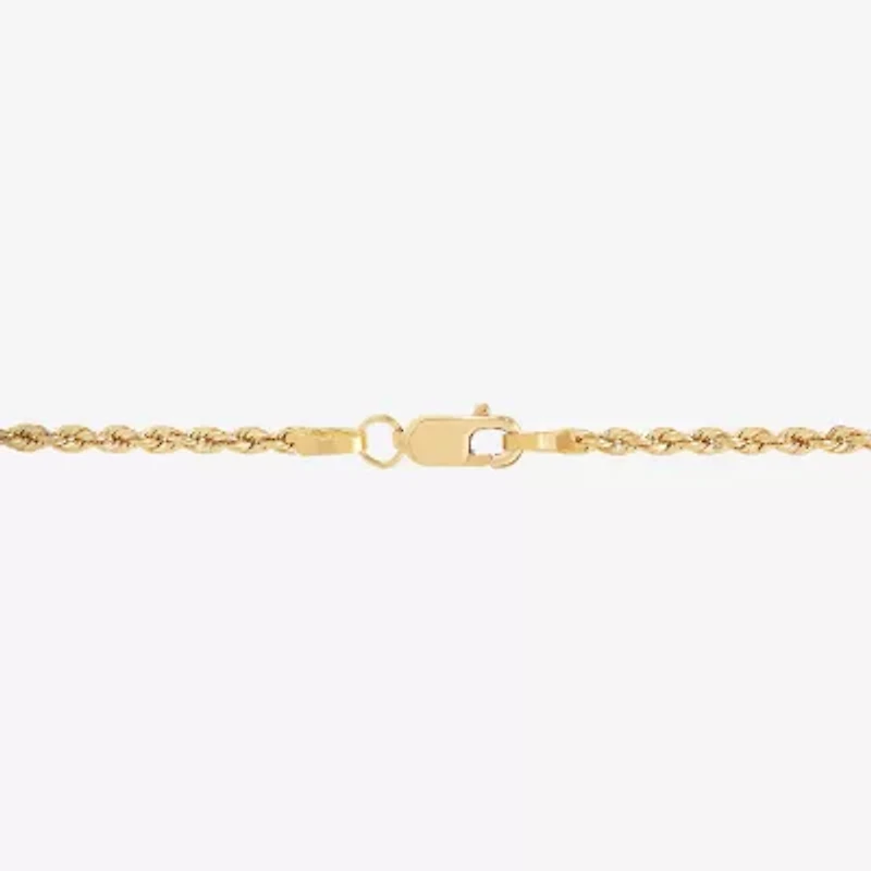 14K Yellow Gold 1.8mm Hollow Rope Chain Necklace