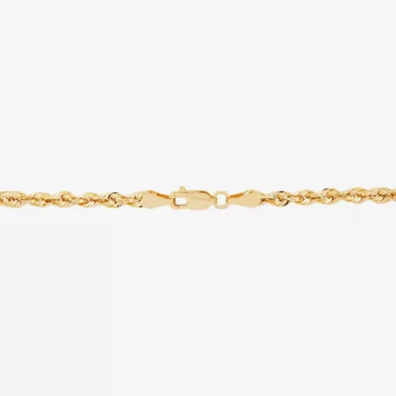 Unisex Adult 10K Gold 22 Inch Rope Chain Necklace