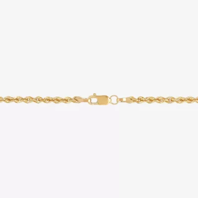 14K Gold 16 - 30 Inch Semi-Solid Sparkle Rope Chain Necklace