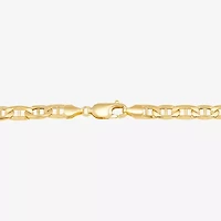 Made in Italy Mens 10K Gold Semisolid Link Chain Bracelet