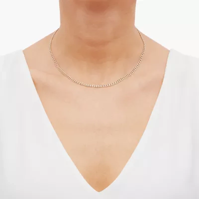 Unisex Adult 14K Gold Inch Curb Chain Necklace