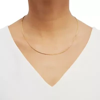 Adjustable Womens 14K Gold 20 Inch Box Chain Necklace