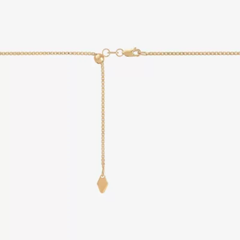 Adjustable Womens 14K Gold 20 Inch Box Chain Necklace
