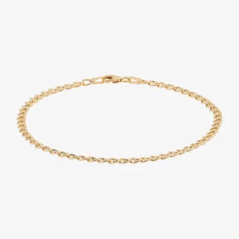 Made in Italy Womens 14K Gold Hollow 7.5 Inch Link Bracelet