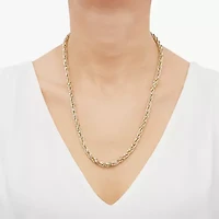 Womens 10K Gold 22 Inch Link Chain Necklace