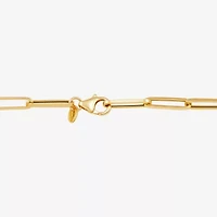 Gold Addiction Womens 14K Gold 7.5 Inch Hollow Paperclip Chain Bracelet