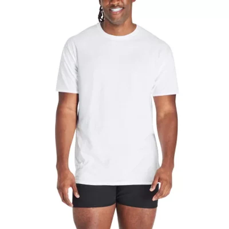 Hanes Mens 4 Pack Short Sleeve Crew Neck Moisture Wicking T-Shirt Tall