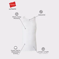 Hanes Mens Round Neck Sleeveless 5 Pack Tall Tank