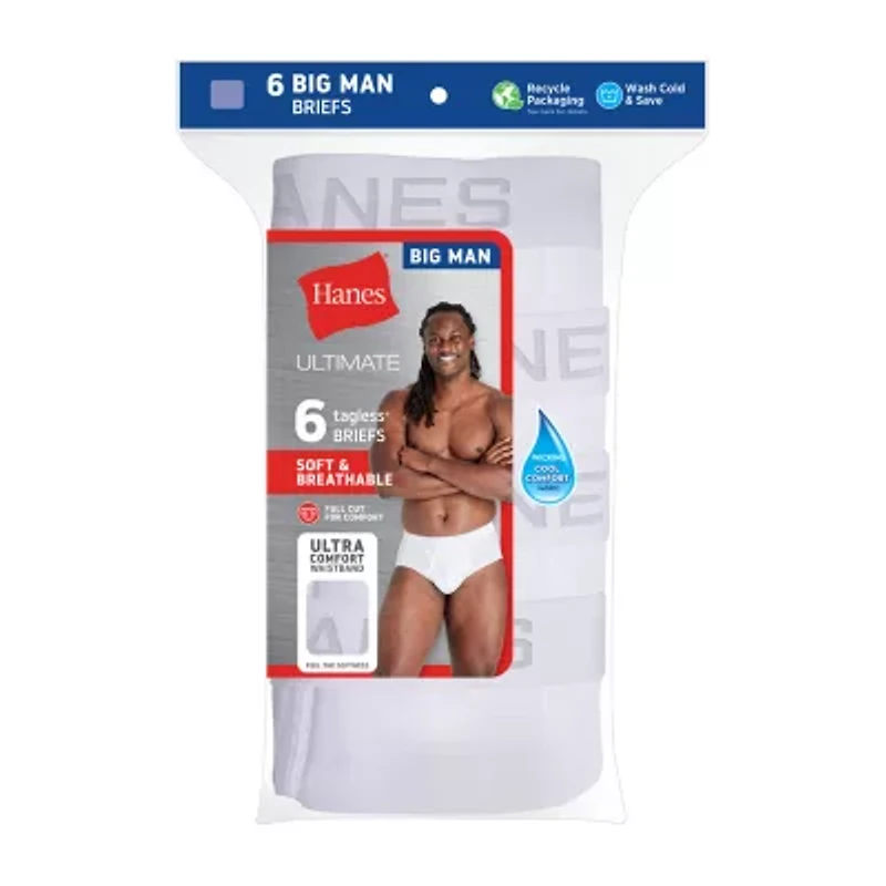Hanes Mens Big and Tall 6 Pack Briefs 7764b6