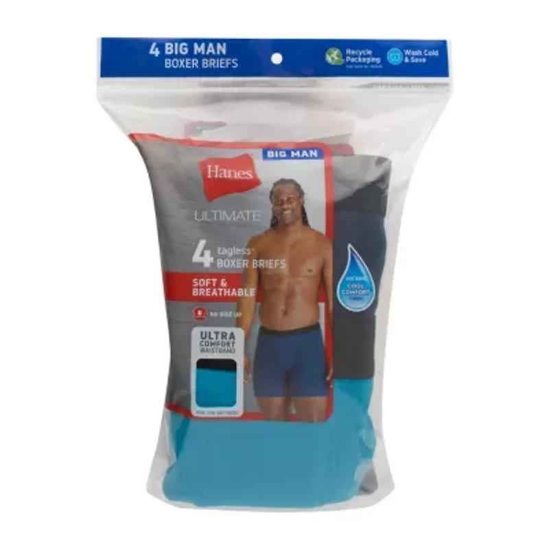 Hanes Mens Big and Tall 4 Pack Boxer Briefs 7702b4