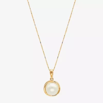 Certified Sofia™ Cultured Freshwater Pearl 10K Gold Knot Pendant