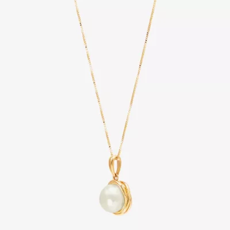 Certified Sofia™ Cultured Freshwater Pearl 10K Gold Knot Pendant
