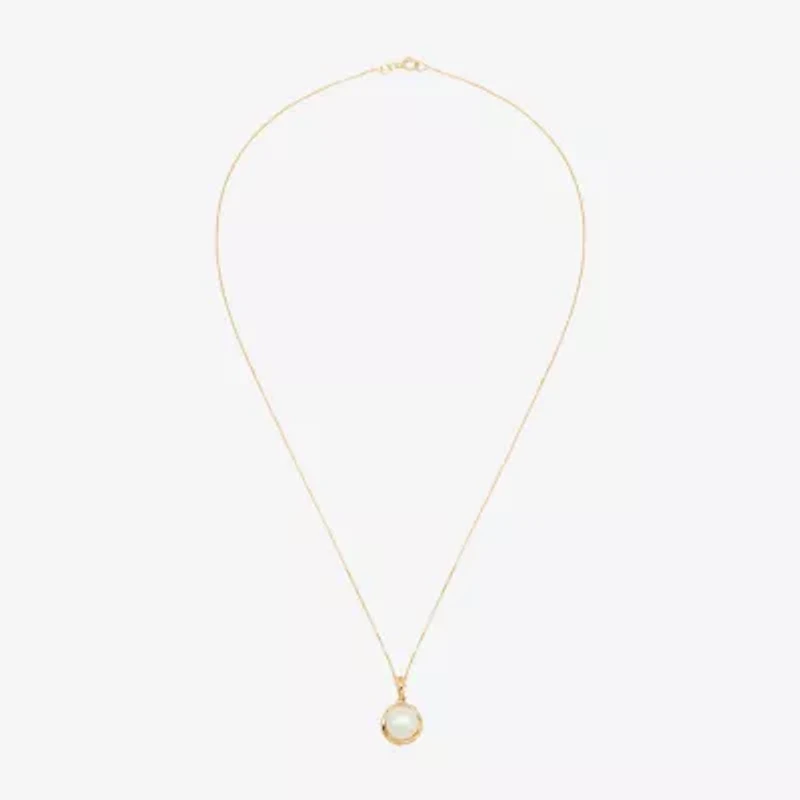 Certified Sofia™ Cultured Freshwater Pearl 10K Gold Knot Pendant