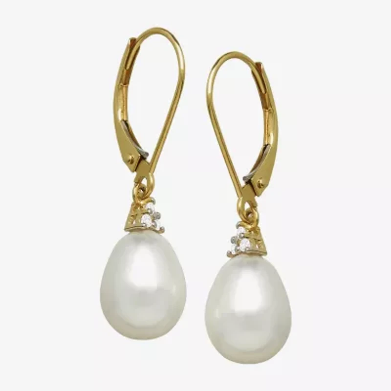 Certified Sofia™ Cultured Freshwater Pearl 14K Yellow Gold Earrings