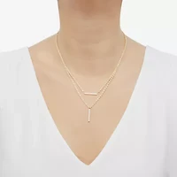 Womens 1/8 CT. T.W. Natural White Diamond 10K Gold 17 Inch Pendant Necklace
