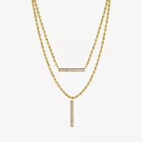 Womens 1/8 CT. T.W. Natural White Diamond 10K Gold 17 Inch Pendant Necklace