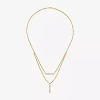 Womens 1/8 CT. T.W. Natural White Diamond 10K Gold 17 Inch Pendant Necklace