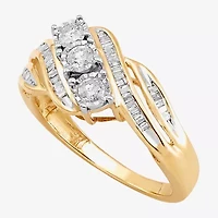 Love Lives Forever 1/2 CT.T.W. Round White Natural Diamond 10K Gold 3-Stone Ring