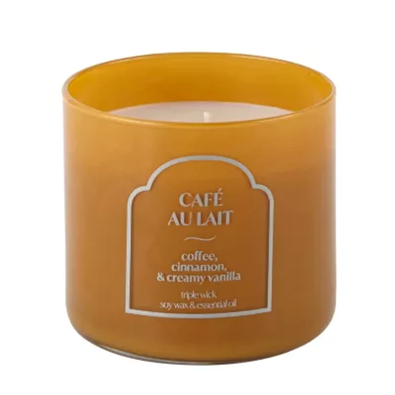 Distant Lands 14oz Cafe Au Lait 3-Wick Scented Jar Candle