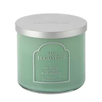 Distant Lands 14oz Sage Eucalyptus 3-Wick Scented Jar Candle