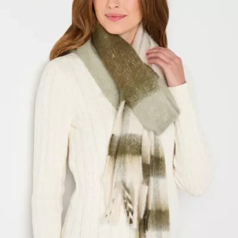 a.n.a Plaid Skinny Scarf