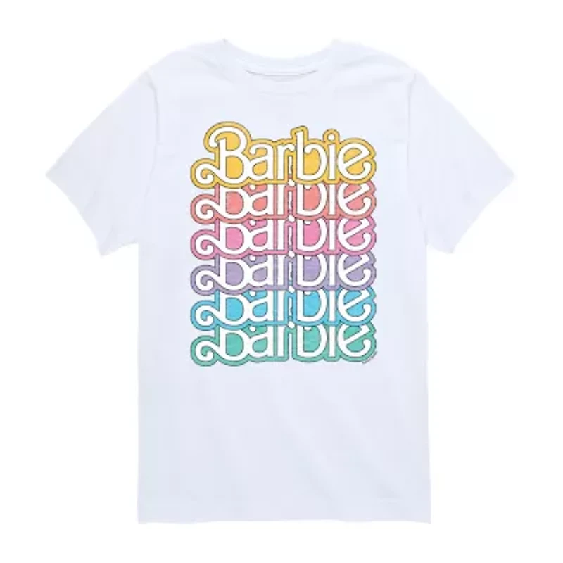 Big Kid Girls Crew Neck Short Sleeve Classic Fit Barbie Graphic T-Shirt