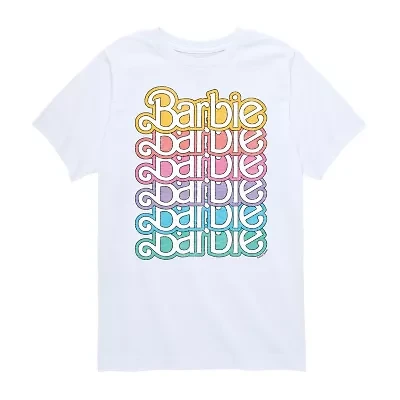 Big Kid Girls Crew Neck Short Sleeve Classic Fit Barbie Graphic T-Shirt