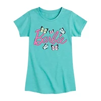 Big Kid Girls Round Neck Short Sleeve Classic Fit Barbie Graphic T-Shirt